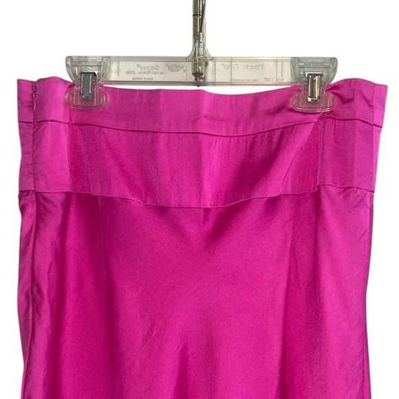 Free People Normani Bias Cut Satin Skirt In Electric Bubblegum Size 10 - Picture 7 of 12
